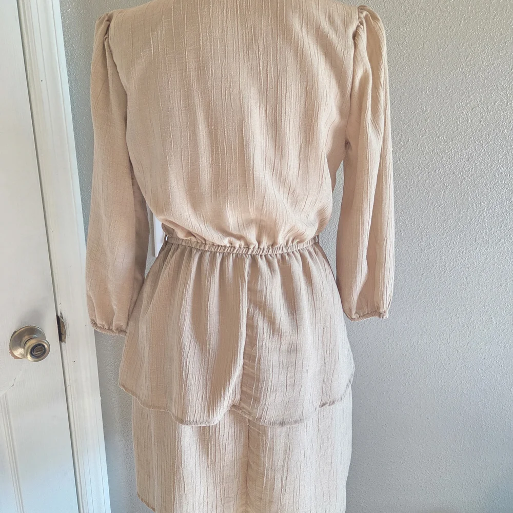 Blush Tan Button-Up Dress - Picture 2 of 4